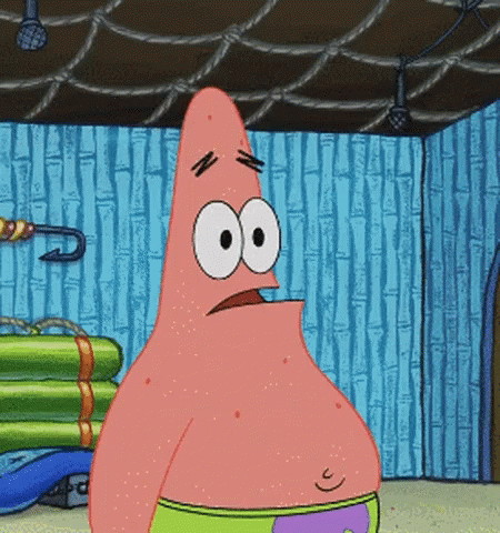 A animated picture of Patrick from Spongebob with its head exploding.