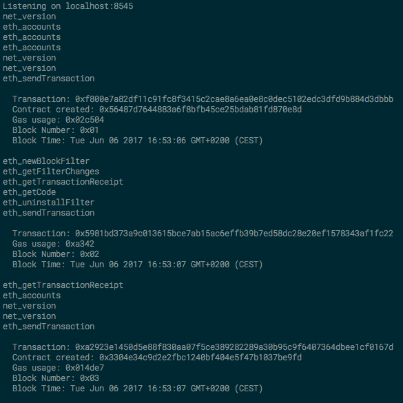 TestRPC Test Output