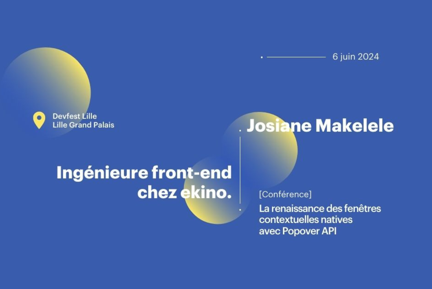 Josiane Makelele, experte front-end chez ekino, sera speaker lors du DevFest