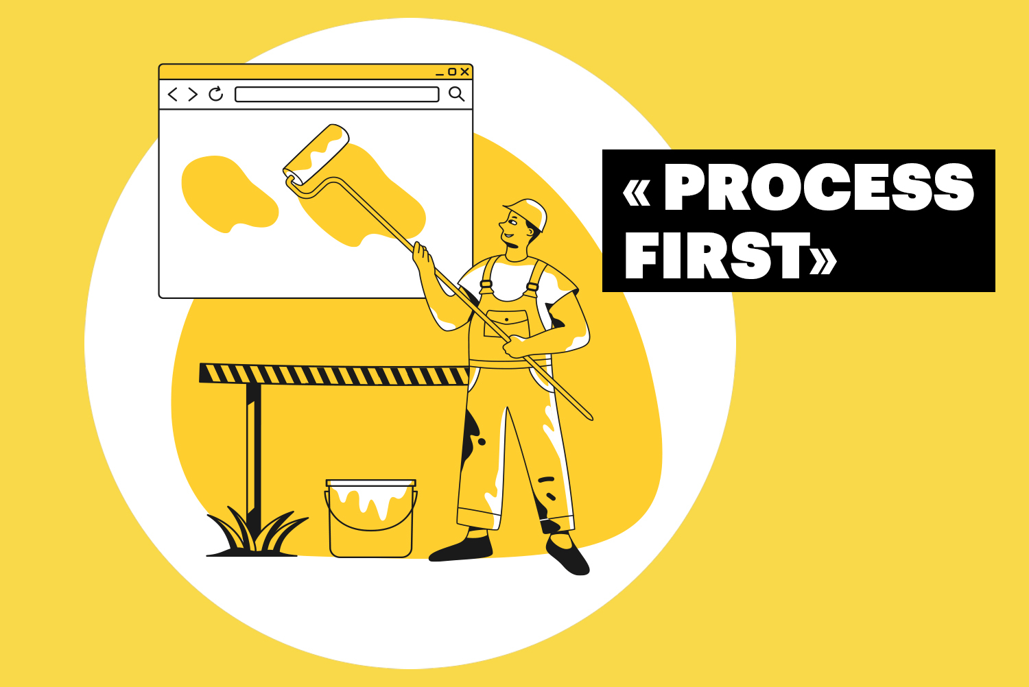 Illustration pour illustrer la notion de process first