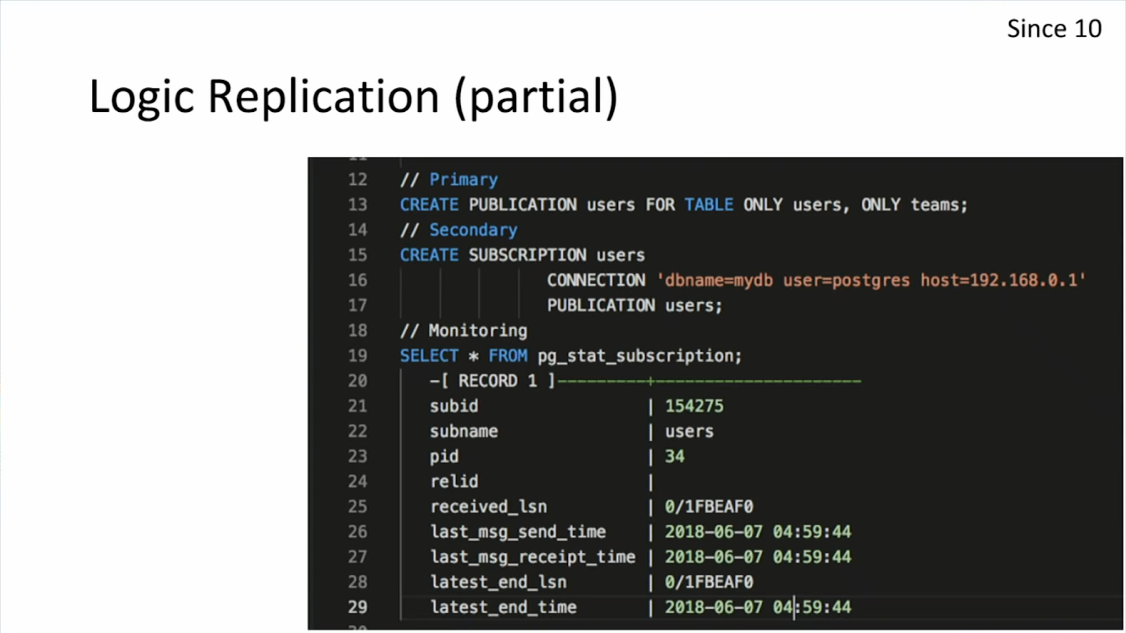 Logic replication